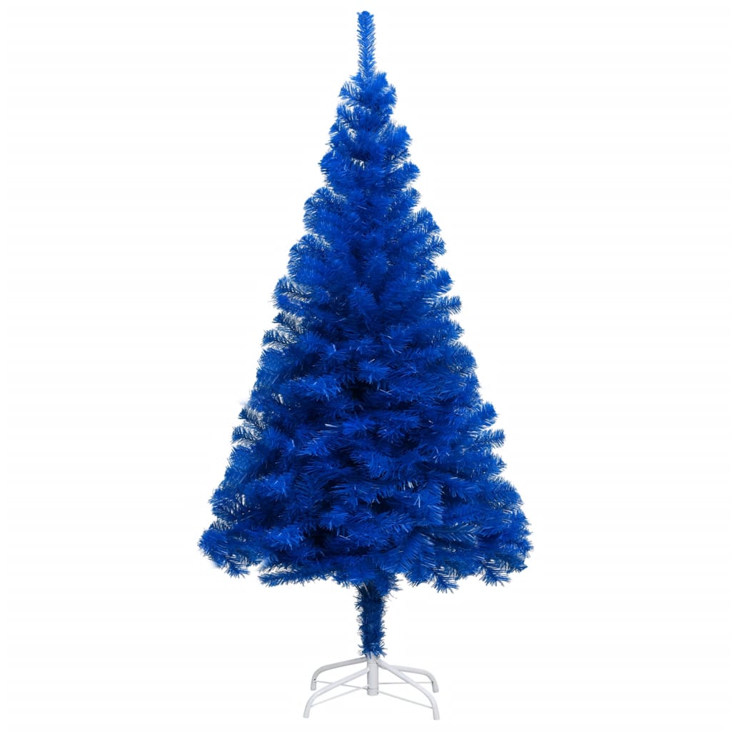 Vidaxl Kunstkerstboom mit Beleuchtung und Weihnachtsbällen 120 cm PVC Blau