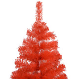 Vidaxl Kunstkerstboom mit Beleuchtung und Weihnachtsbällen 150 cm PVC rot