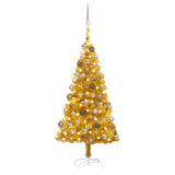 Vidaxl Kunstkerstboom mit Beleuchtung und Weihnachtskugeln 120 cm Haustier Gold