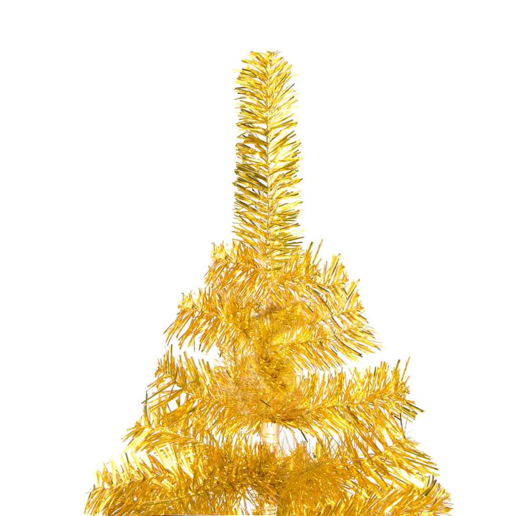 Vidaxl Kunstkerstboom mit Beleuchtung und Weihnachtskugeln 210 cm Haustier Gold