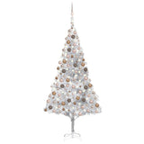 Vidaxl Kunstkerstboom mit Beleuchtung und Weihnachtskugeln 240 cm Haustier Silber