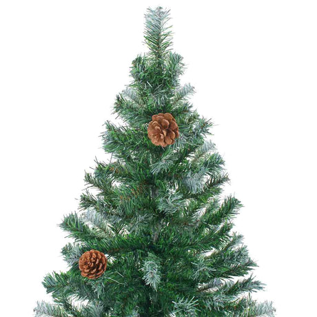 VIDAXL KUNSTKERSTBOOM mit Lichtheiligbällen Kiefernkegel 180 cm