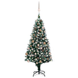 VIDAXL KUNSTKERSTBOOM mit Lichtheiligbällen Kiefernkegel 180 cm
