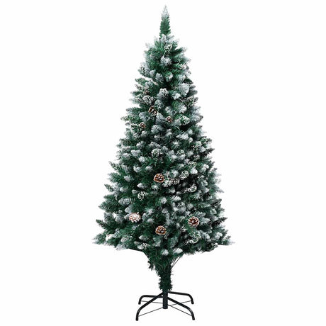 VIDAXL KUNSTKERSTBOOM mit Lichtheiligbällen Kiefernkegel 180 cm