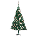 Vidaxl Kunstkerstboom mit Beleuchtung und Weihnachtskugeln 210 cm PVC Green