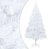 Vidaxl Kunstkerstboom mit Beleuchtung und Weihnachtskugeln 210 cm PVC Weiß