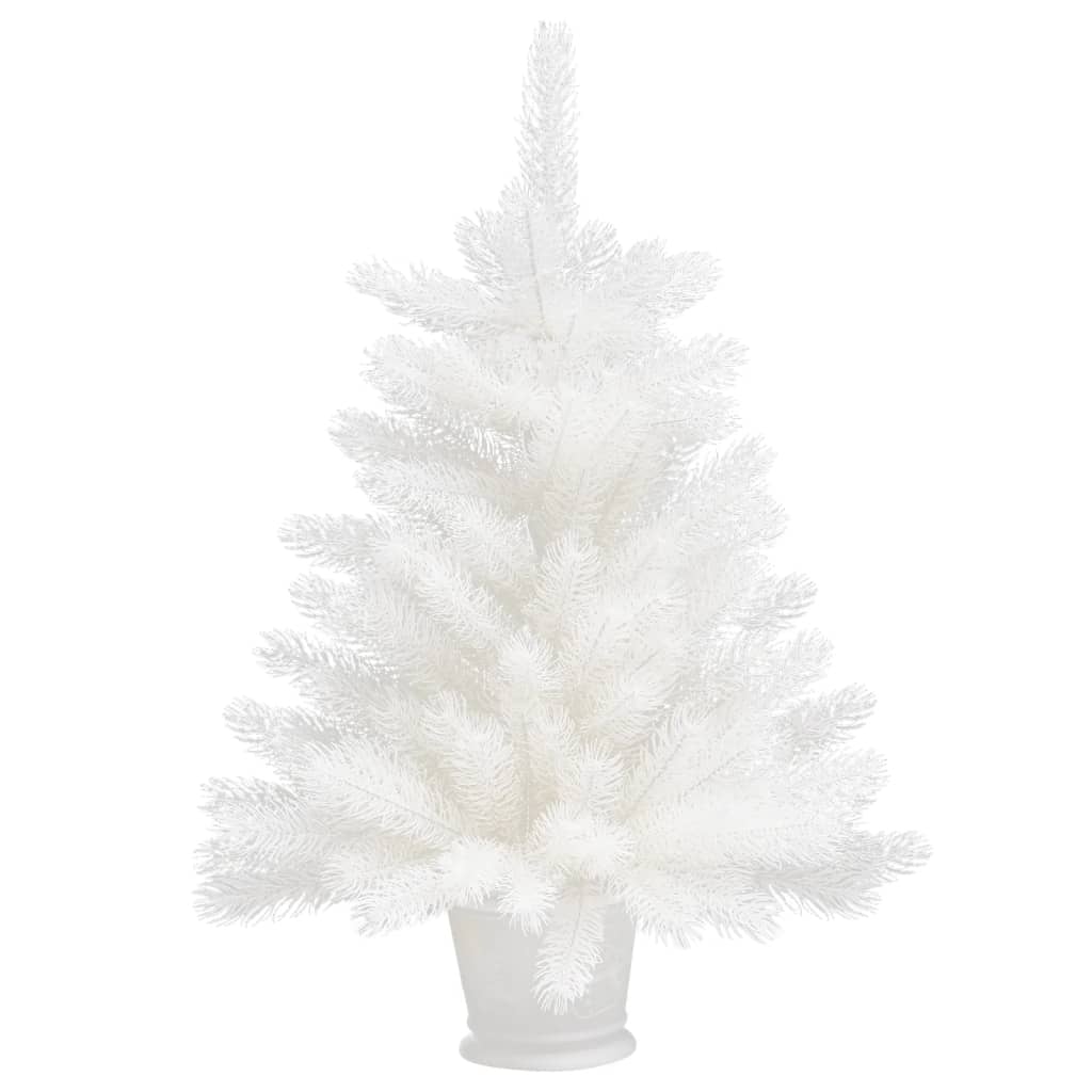 Vidaxl Kunstkerstboom mit Beleuchtung und Weihnachtsbällen 65 cm Weiß