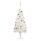Vidaxl Kunstkerstboom mit Beleuchtung und Weihnachtskugeln 150 cm PVC Weiß
