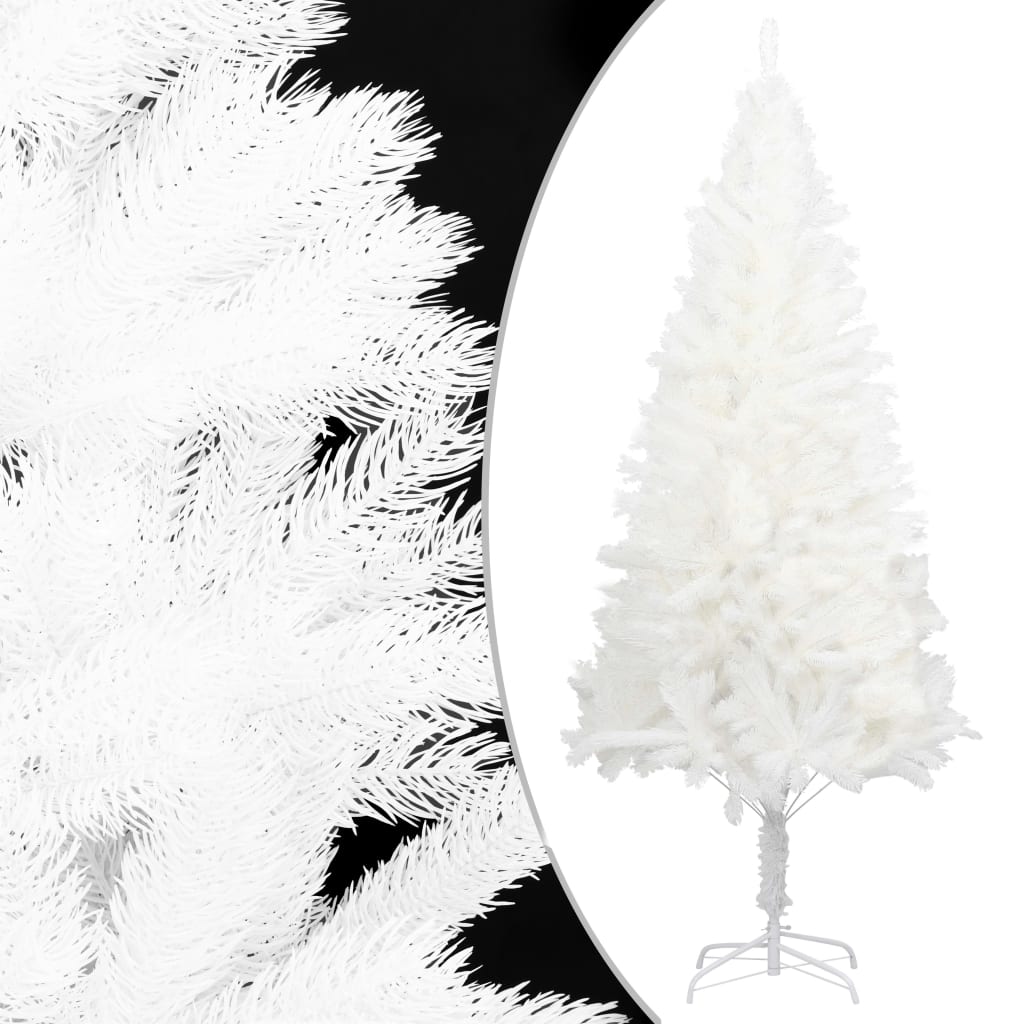 Vidaxl Kunstkerstboom mit Beleuchtung und Weihnachtskugeln 210 cm PVC Weiß