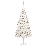 Vidaxl Kunstkerstboom mit Beleuchtung und Weihnachtsbällen 240 cm Weiß