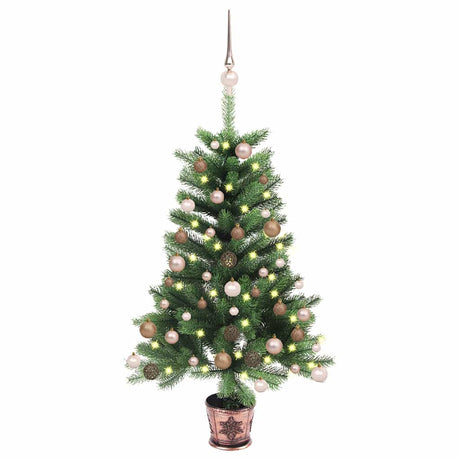 Vidaxl Kunstkerstboom mit Beleuchtung und Weihnachtsbällen 65 cm Grün