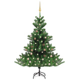 Vidaxl Kunstkerstboom Nordmann mit LEDs und Weihnachtsbällen 180 cm Grün