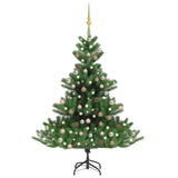 Vidaxl Kunstkerstboom Nordmann mit LEDs und Weihnachtsbällen 240 cm Grün