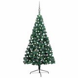 Vidaxl Kunstkerstboom mit Beleuchtung und Weihnachtsbällen bei halb 150 cm grün