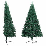 Vidaxl Kunstkerstboom mit Beleuchtung und Weihnachtsbällen halb 180 cm Grün
