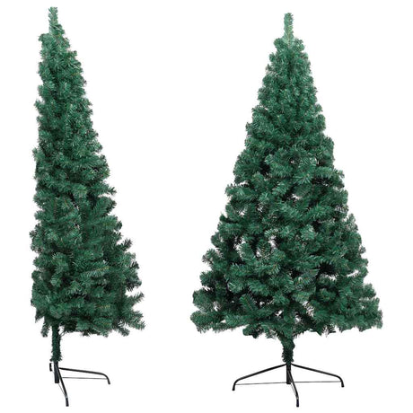 Vidaxx künstlicher Weihnachtsbaum mit Beleuchtung und Kugeln halb 240 cm grün