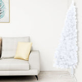 Vidaxl Kunstkerstboom mit Beleuchtung und Weihnachtsbällen halb 150 cm weiß