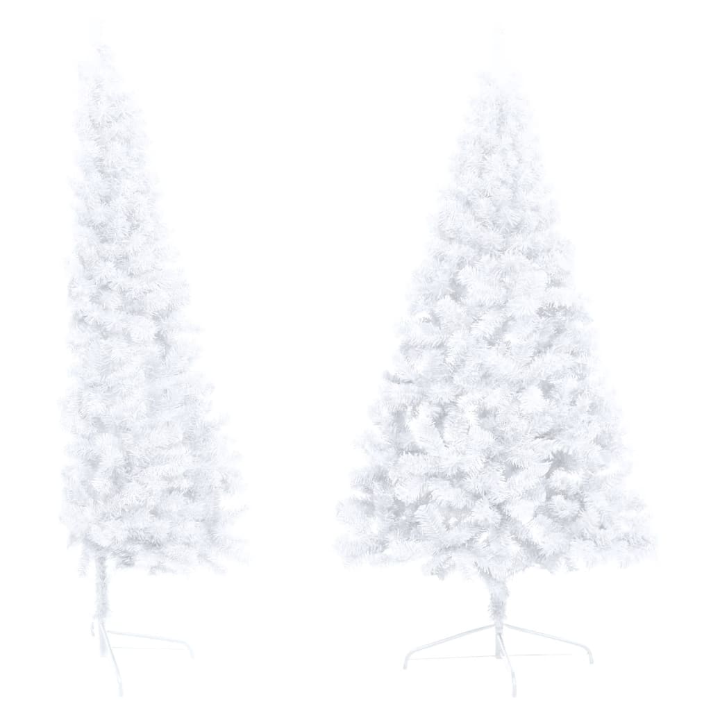 Vidaxl Kunstkerstboom mit Beleuchtung und Weihnachtsbällen halb 150 cm weiß