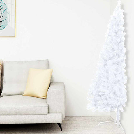 Vidaxx künstlicher Weihnachtsbaum mit Beleuchtung und Weihnachtskugeln halb 240 cm weiß