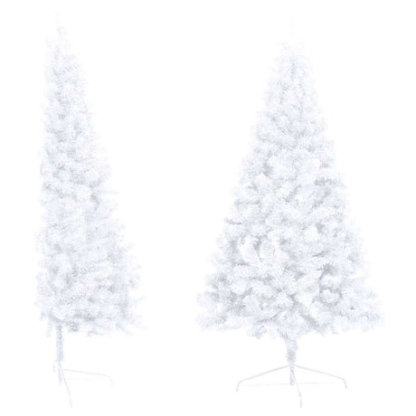 Vidaxx künstlicher Weihnachtsbaum mit Beleuchtung und Weihnachtskugeln halb 240 cm weiß