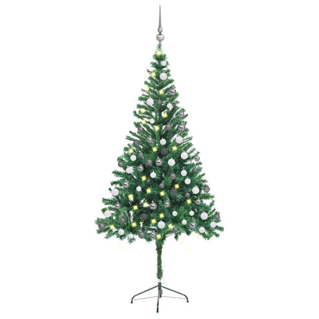 VIDAXL KUNSTKERSTBOOM mit Beleuchtung und Weihnachtsbällen 546 Zweige 180 cm