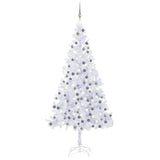 Vidaxl Kunstkerstboom mit Beleuchtung und Weihnachtsbällen L 240 cm Weiß