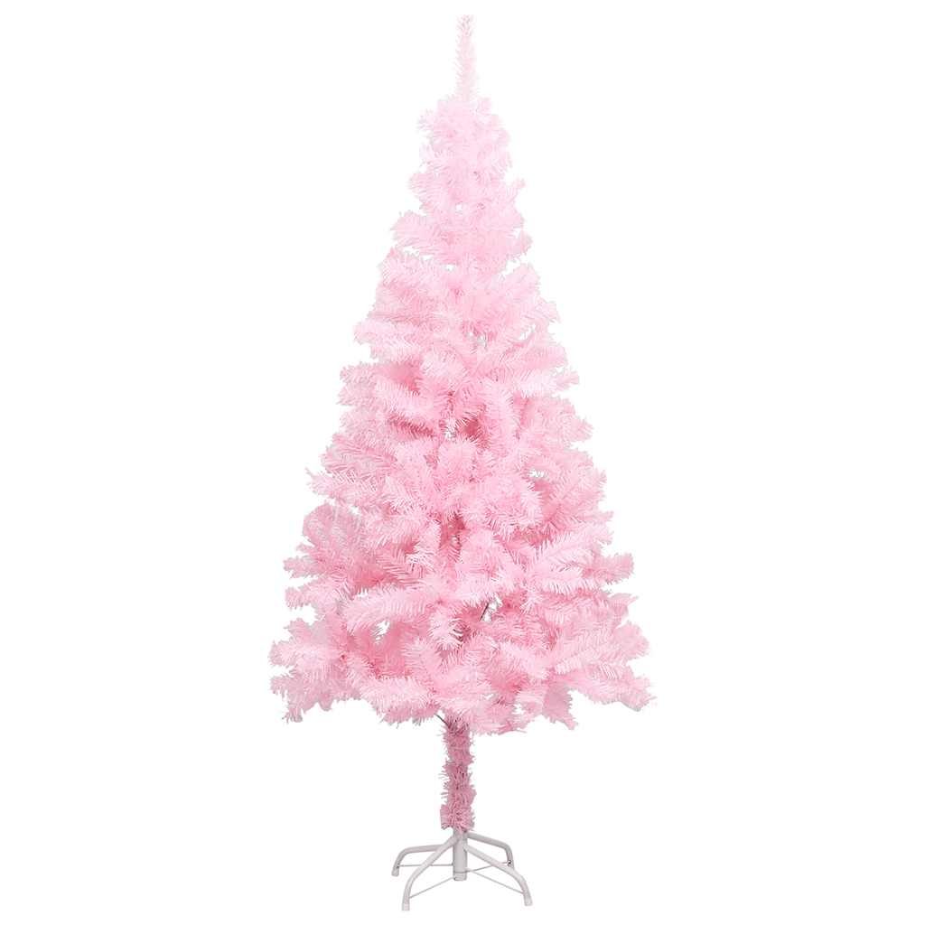 Vidaxx künstlicher Weihnachtsbaum mit Beleuchtung und Kugeln 120 cm PVC rosa