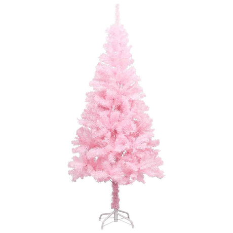 Vidaxx künstlicher Weihnachtsbaum mit Beleuchtung und Kugeln 120 cm PVC rosa