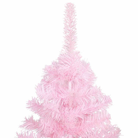 Vidaxx künstlicher Weihnachtsbaum mit Beleuchtung und Kugeln 120 cm PVC rosa