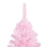 Vidaxl Kunstkerstboom mit Beleuchtung und Weihnachtskugeln 150 cm PVC Pink