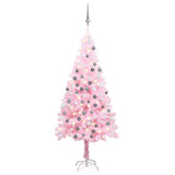 Vidaxx künstlicher Weihnachtsbaum mit Beleuchtung und Kugeln 180 cm PVC rosa