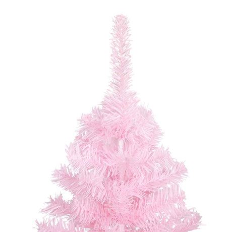 Vidaxl Kunstkerstboom mit Beleuchtung und Weihnachtskugeln 180 cm PVC Pink