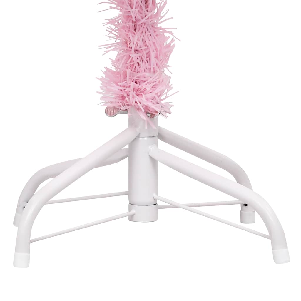 Vidaxl Kunstkerstboom mit Beleuchtung und Weihnachtskugeln 180 cm PVC Pink