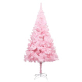 Vidaxl Kunstkerstboom mit Beleuchtung und Weihnachtskugeln 210 cm PVC Pink