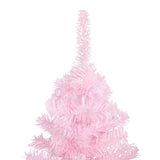 Vidaxl Kunstkerstboom mit Beleuchtung und Weihnachtskugeln 210 cm PVC Pink