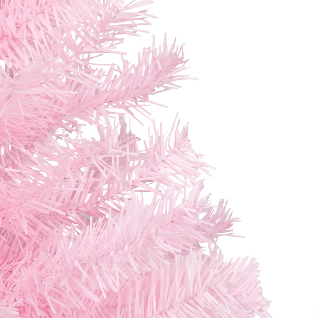 Vidaxl Kunstkerstboom mit Beleuchtung und Weihnachtskugeln 240 cm PVC Pink