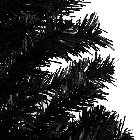 Vidaxx künstlicher Weihnachtsbaum mit Beleuchtung und Weihnachtskugeln 150 cm PVC schwarz