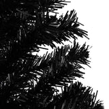 Vidaxl Kunstkerstboom mit Beleuchtung und Weihnachtskugeln 180 cm PVC Schwarz