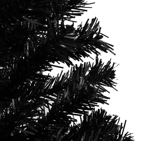 Vidaxl Kunstkerstboom mit Beleuchtung und Weihnachtskugeln 240 cm PVC Schwarz