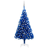 Vidaxl Kunstkerstboom mit Beleuchtung und Weihnachtsbällen 120 cm PVC Blau