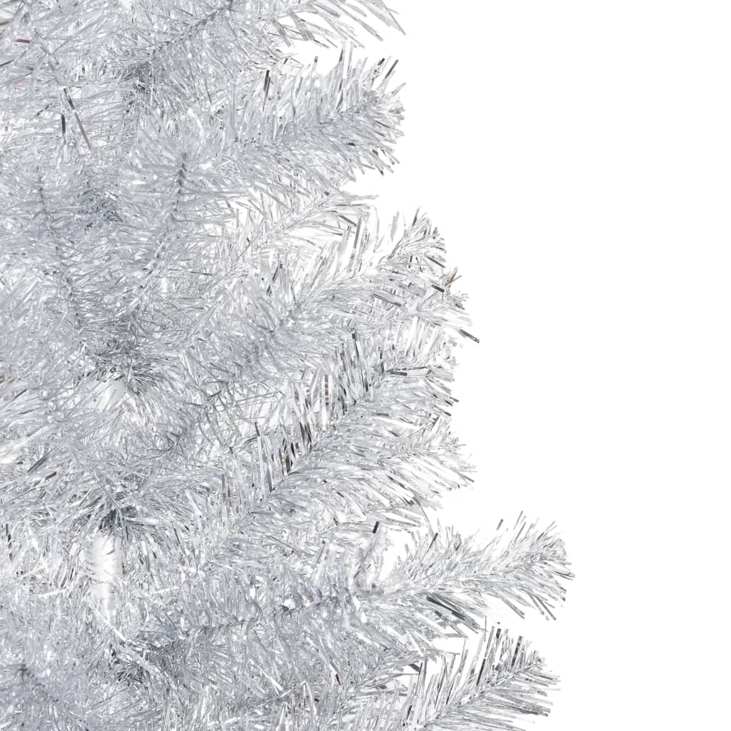 Vidaxl Kunstkerstboom mit Beleuchtung und Weihnachtsbällen 150 cm Haustier Silber