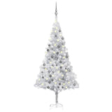 Vidaxl Kunstkerstboom mit Beleuchtung und Weihnachtskugeln 180 cm Haustier Silber