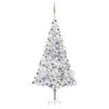 Vidaxl Kunstkerstboom mit Beleuchtung und Weihnachtskugeln 210 cm Haustier Silber