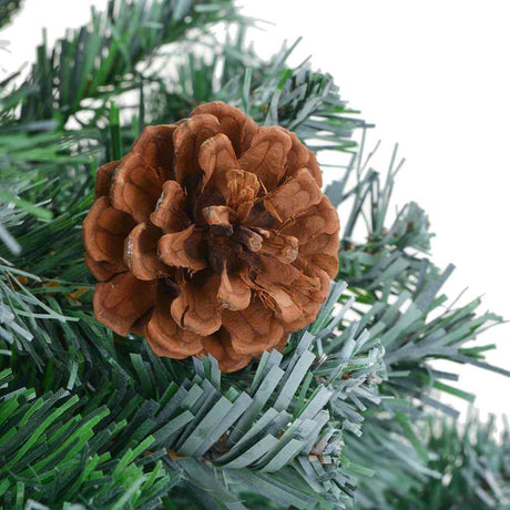 VidaXL Künstlicher Weihnachtsbaum mit Beleuchtung, Weihnachtskugeln, Tannenzapfen, 180 cm