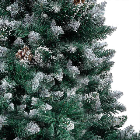 VidaXL Künstlicher Weihnachtsbaum mit LED und Weihnachtskugeln und Tannenzapfen 180 cm