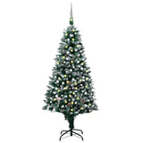 VIDAXL KUNSTKERSTBOOM mit Leuchten Weihnachtsbällchen Kiefernkegel 210 cm