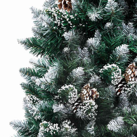 VIDAXL KUNSTKERSTBOOM mit Leuchten Weihnachtsbällchen Kiefernkegel 210 cm