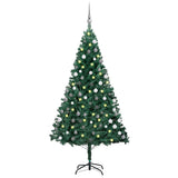 Vidaxl Kunstkerstboom mit Beleuchtung und Weihnachtskugeln 120 cm PVC Grün