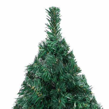 Vidaxl Kunstkerstboom mit Beleuchtung und Weihnachtskugeln 120 cm PVC Grün