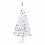 Vidaxl Kunstkerstboom mit Beleuchtung und Weihnachtskugeln 120 cm PVC Weiß